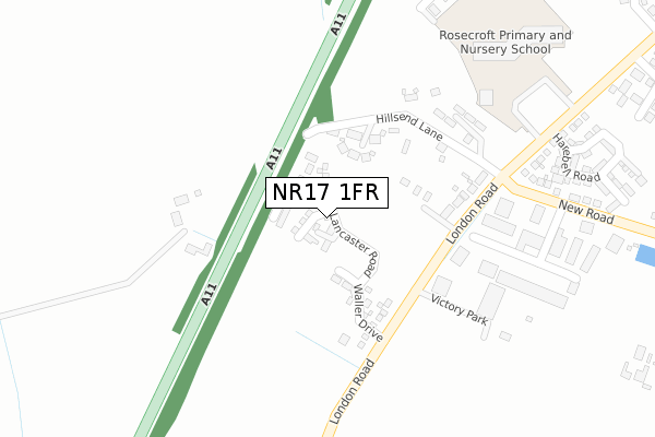 NR17 1FR map - large scale - OS Open Zoomstack (Ordnance Survey)