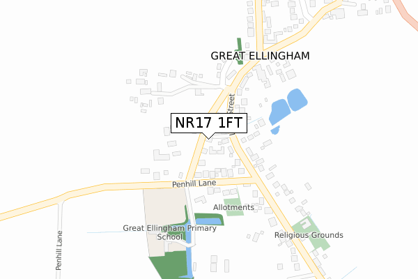 NR17 1FT map - large scale - OS Open Zoomstack (Ordnance Survey)