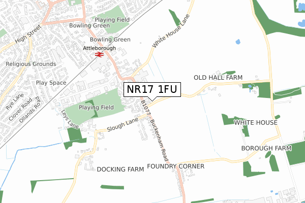 NR17 1FU map - small scale - OS Open Zoomstack (Ordnance Survey)