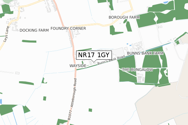 NR17 1GY map - small scale - OS Open Zoomstack (Ordnance Survey)