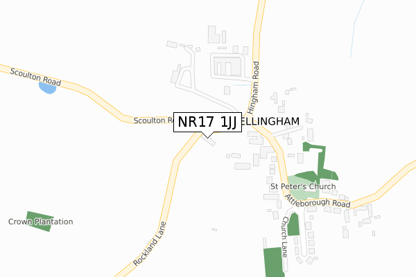 NR17 1JJ map - large scale - OS Open Zoomstack (Ordnance Survey)