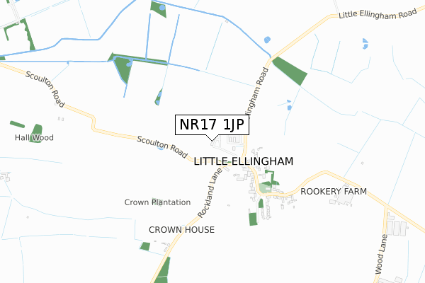 NR17 1JP map - small scale - OS Open Zoomstack (Ordnance Survey)