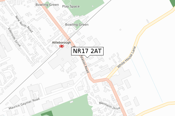 NR17 2AT map - large scale - OS Open Zoomstack (Ordnance Survey)