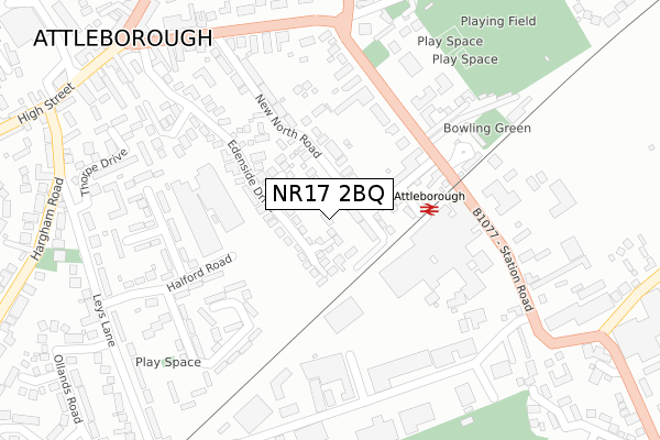 NR17 2BQ map - large scale - OS Open Zoomstack (Ordnance Survey)