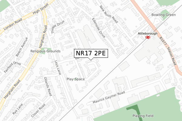 NR17 2PE map - large scale - OS Open Zoomstack (Ordnance Survey)