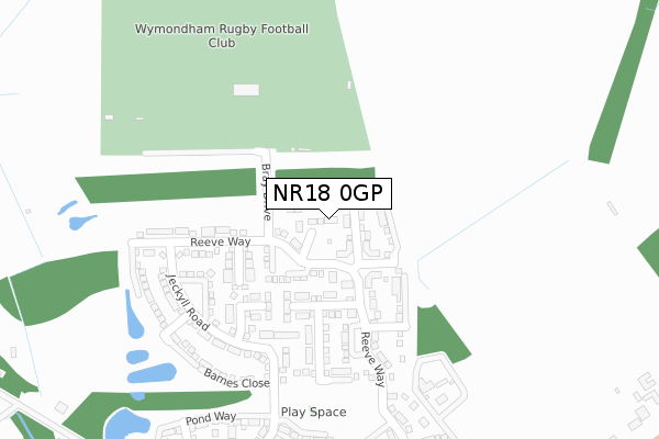 NR18 0GP map - large scale - OS Open Zoomstack (Ordnance Survey)