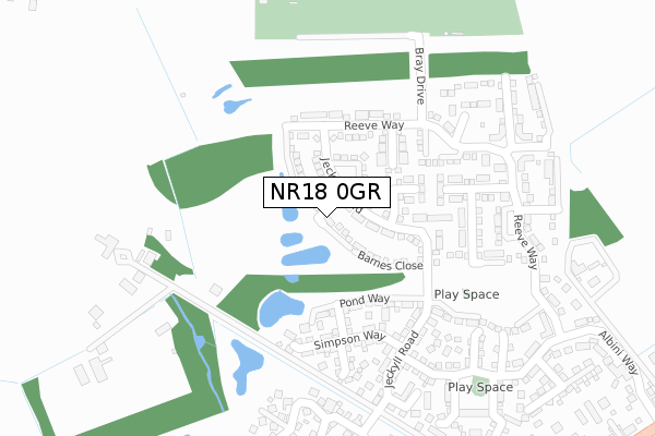 NR18 0GR map - large scale - OS Open Zoomstack (Ordnance Survey)