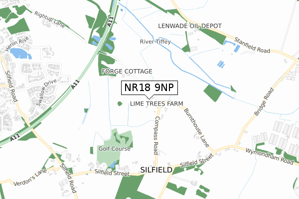 NR18 9NP map - small scale - OS Open Zoomstack (Ordnance Survey)