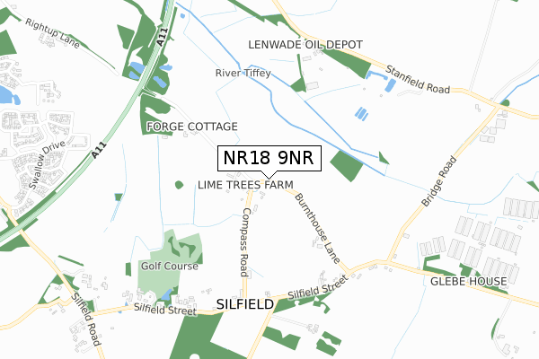 NR18 9NR map - small scale - OS Open Zoomstack (Ordnance Survey)