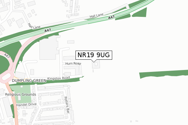 NR19 9UG map - large scale - OS Open Zoomstack (Ordnance Survey)