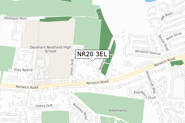 NR20 3EL map - large scale - OS Open Zoomstack (Ordnance Survey)