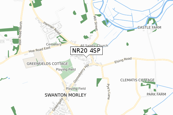 NR20 4SP map - small scale - OS Open Zoomstack (Ordnance Survey)