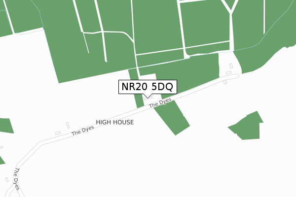 NR20 5DQ map - large scale - OS Open Zoomstack (Ordnance Survey)