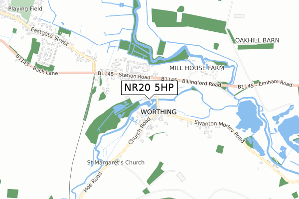 NR20 5HP map - small scale - OS Open Zoomstack (Ordnance Survey)