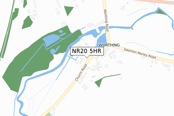 NR20 5HR map - large scale - OS Open Zoomstack (Ordnance Survey)