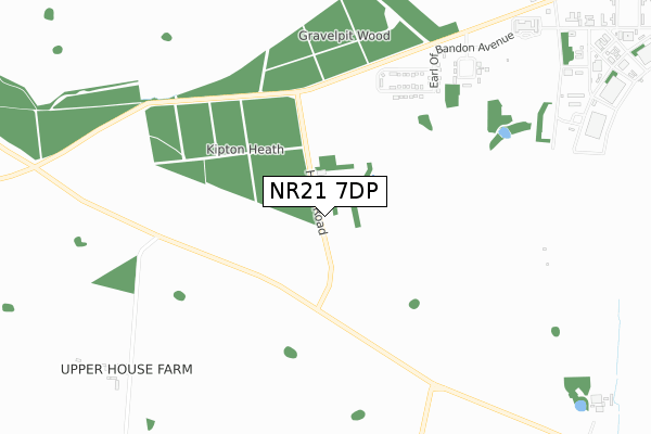 NR21 7DP map - small scale - OS Open Zoomstack (Ordnance Survey)