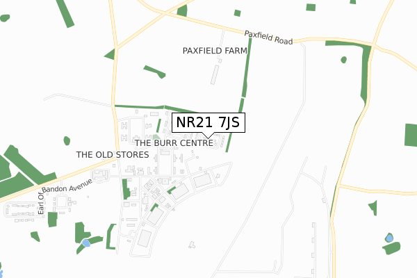 NR21 7JS map - small scale - OS Open Zoomstack (Ordnance Survey)