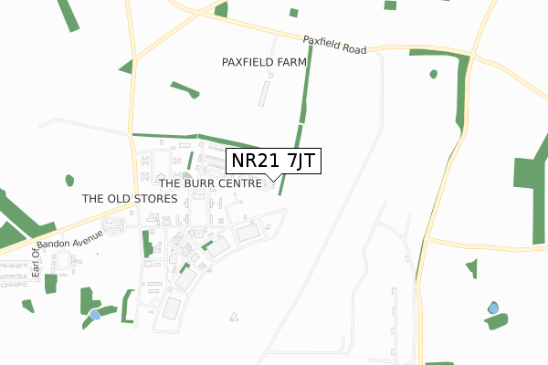 NR21 7JT map - small scale - OS Open Zoomstack (Ordnance Survey)