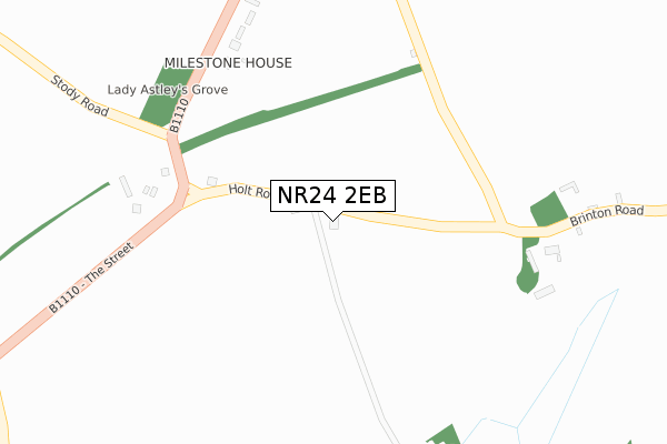 NR24 2EB map - large scale - OS Open Zoomstack (Ordnance Survey)