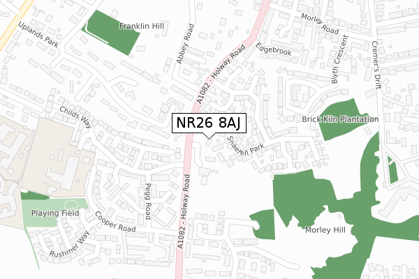 NR26 8AJ map - large scale - OS Open Zoomstack (Ordnance Survey)