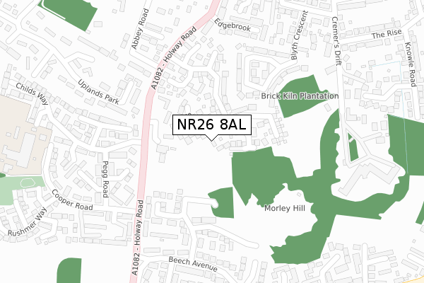 NR26 8AL map - large scale - OS Open Zoomstack (Ordnance Survey)