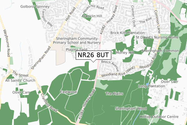 NR26 8UT map - small scale - OS Open Zoomstack (Ordnance Survey)