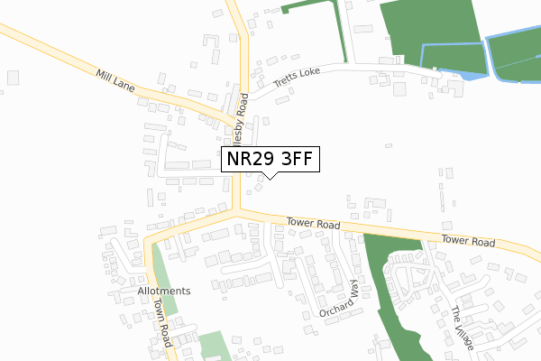 NR29 3FF map - large scale - OS Open Zoomstack (Ordnance Survey)