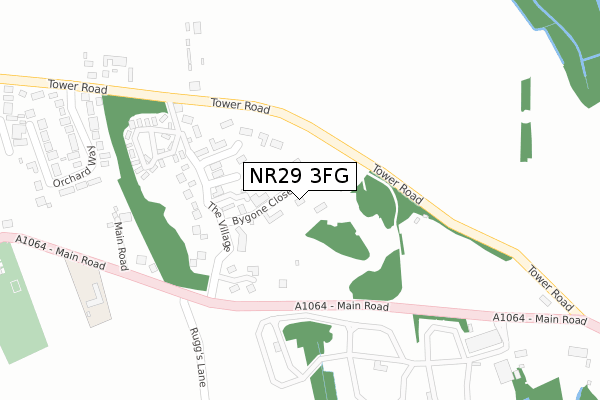 NR29 3FG map - large scale - OS Open Zoomstack (Ordnance Survey)