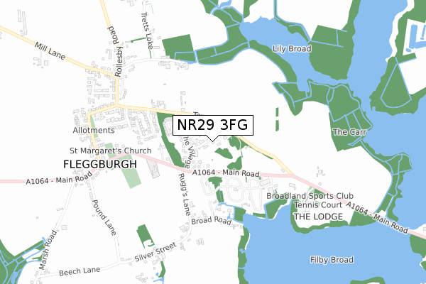 NR29 3FG map - small scale - OS Open Zoomstack (Ordnance Survey)