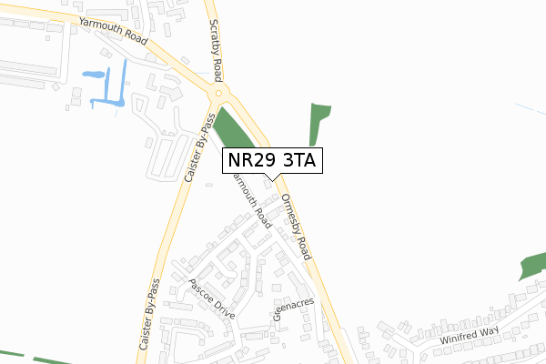 NR29 3TA map - large scale - OS Open Zoomstack (Ordnance Survey)