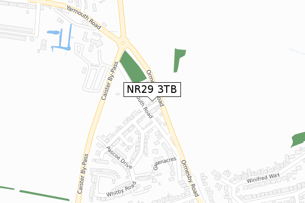 NR29 3TB map - large scale - OS Open Zoomstack (Ordnance Survey)