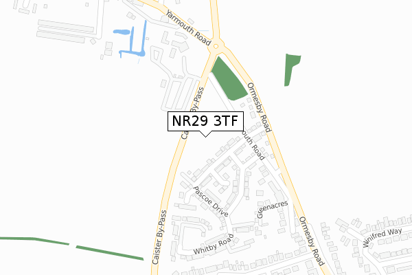 NR29 3TF map - large scale - OS Open Zoomstack (Ordnance Survey)