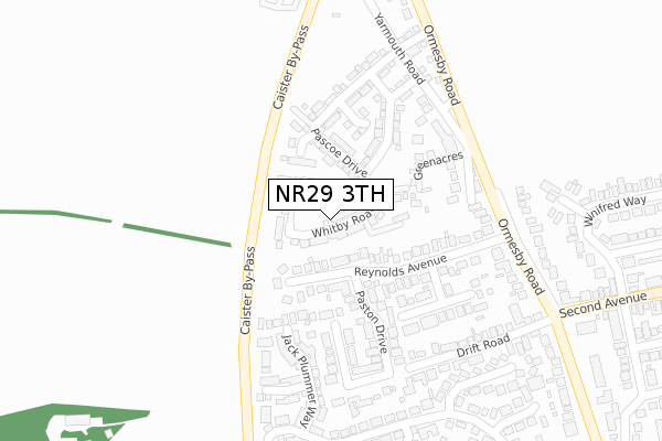 NR29 3TH map - large scale - OS Open Zoomstack (Ordnance Survey)