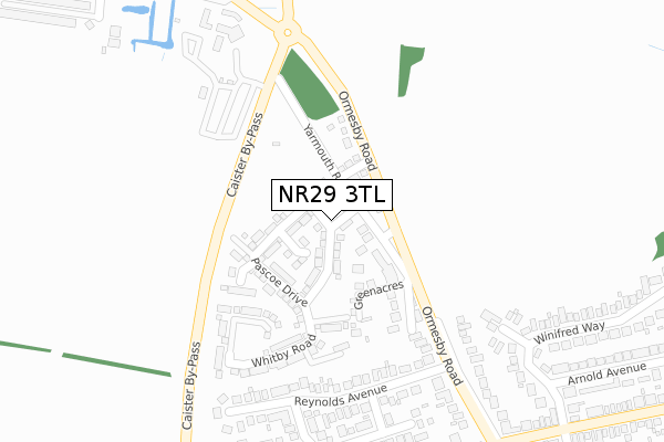 NR29 3TL map - large scale - OS Open Zoomstack (Ordnance Survey)