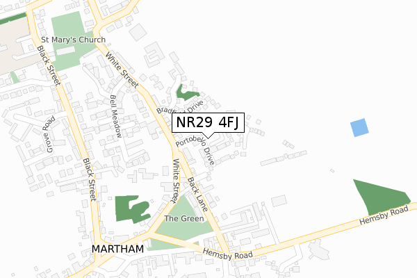 NR29 4FJ map - large scale - OS Open Zoomstack (Ordnance Survey)