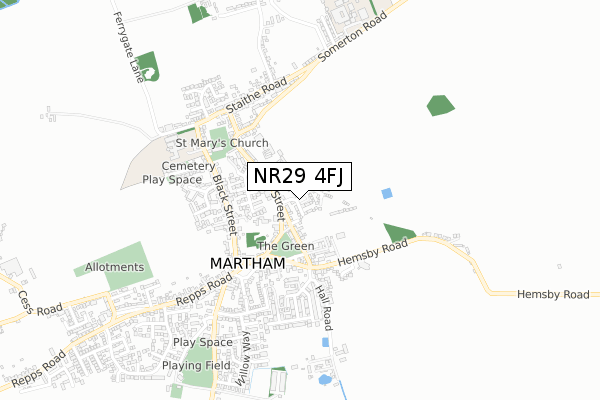 NR29 4FJ map - small scale - OS Open Zoomstack (Ordnance Survey)