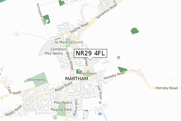 NR29 4FL map - small scale - OS Open Zoomstack (Ordnance Survey)