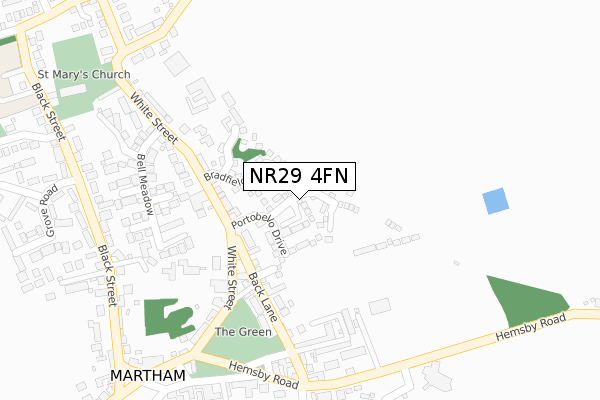 NR29 4FN map - large scale - OS Open Zoomstack (Ordnance Survey)