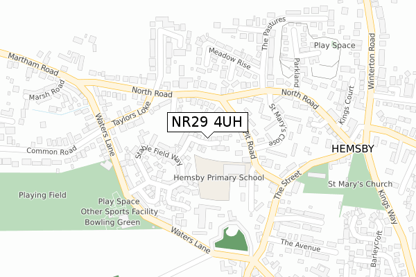 NR29 4UH map - large scale - OS Open Zoomstack (Ordnance Survey)