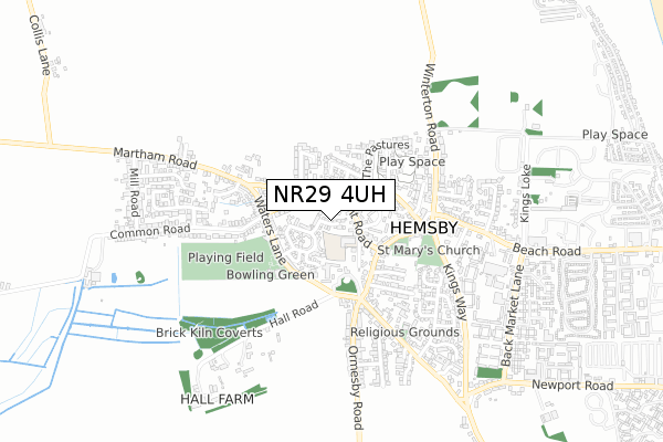 NR29 4UH map - small scale - OS Open Zoomstack (Ordnance Survey)