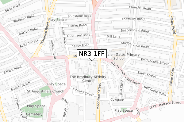 NR3 1FF map - large scale - OS Open Zoomstack (Ordnance Survey)