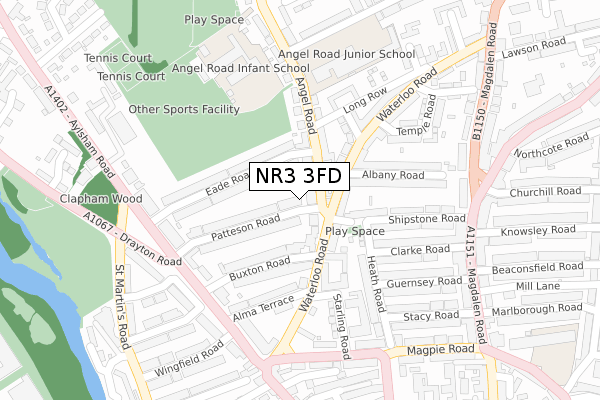 NR3 3FD map - large scale - OS Open Zoomstack (Ordnance Survey)