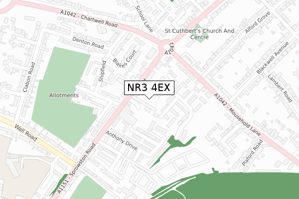 NR3 4EX map - large scale - OS Open Zoomstack (Ordnance Survey)