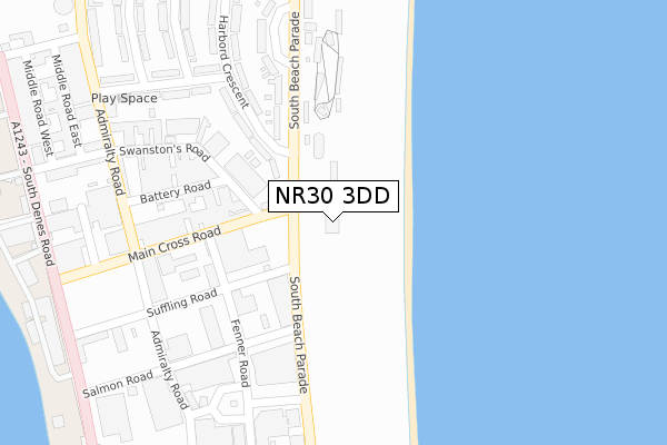 NR30 3DD map - large scale - OS Open Zoomstack (Ordnance Survey)