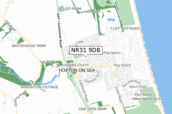 NR31 9DB map - small scale - OS Open Zoomstack (Ordnance Survey)