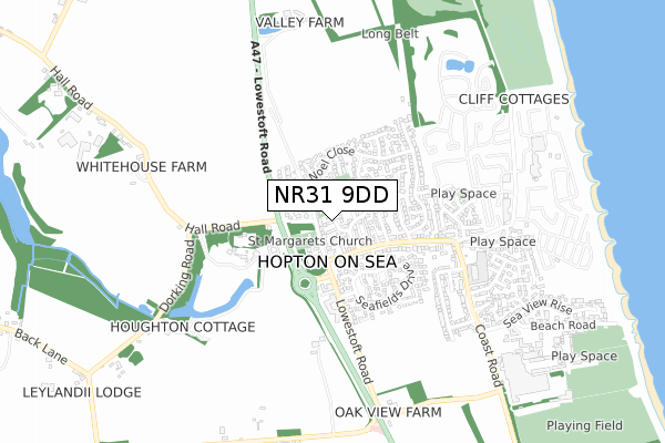 NR31 9DD map - small scale - OS Open Zoomstack (Ordnance Survey)