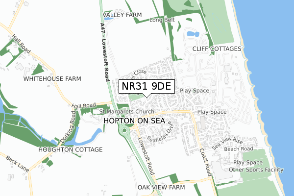 NR31 9DE map - small scale - OS Open Zoomstack (Ordnance Survey)