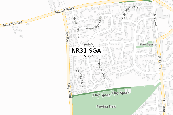 NR31 9GA map - large scale - OS Open Zoomstack (Ordnance Survey)