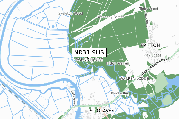 NR31 9HS map - small scale - OS Open Zoomstack (Ordnance Survey)