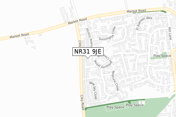 NR31 9JE map - large scale - OS Open Zoomstack (Ordnance Survey)